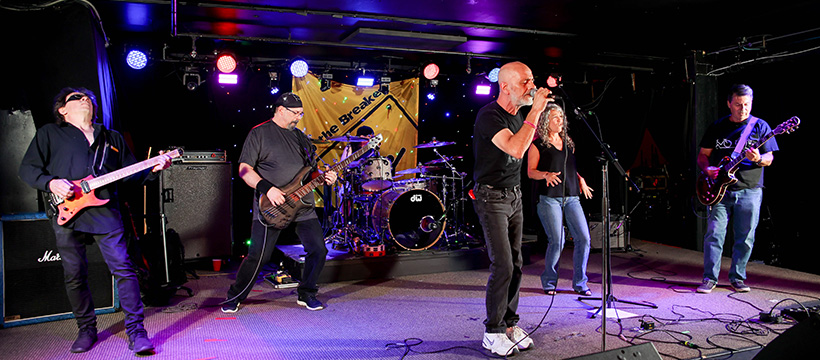 TTB on stage at the Brass Monkey